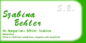 szabina behler business card